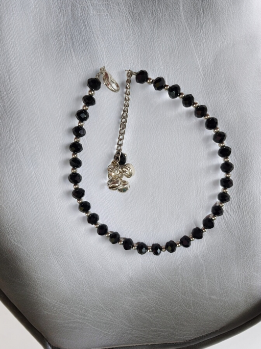 Black Onyx Faceted Beads Anklet